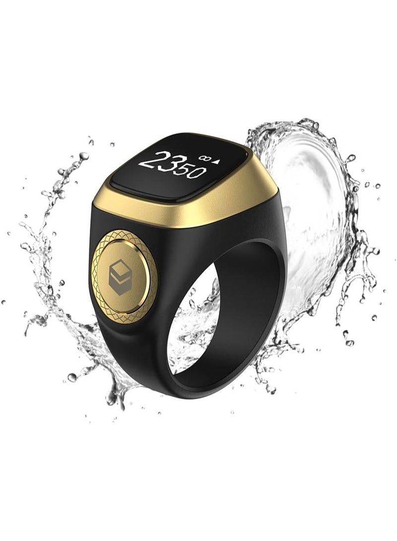 PEETTA Smart Tasbih Zikr Ring- Muslim Prayer- Prayer timing reminder- OLED display- Tasbih Counter- Smart Ring- Wearable Technology- Waterproof Black 22mm- E0120BK- 20mm- USB - Image 2